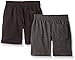 American Hawk Boys 2 Piece Pack Cotton Jersey Shorts,Black/Charcoal,10/12/ Medium