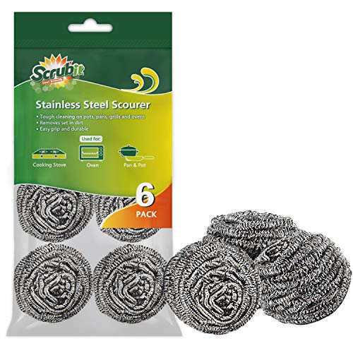 6-Pack-Stainless-Steel-Scourers-by-Scrub-It--Steel-Wool-Scrubber-Pad-Used-for-Dishes-Pots-Pans-and-Ovens-Easy-scouring-for-Tough-Kitchen-Cleaning