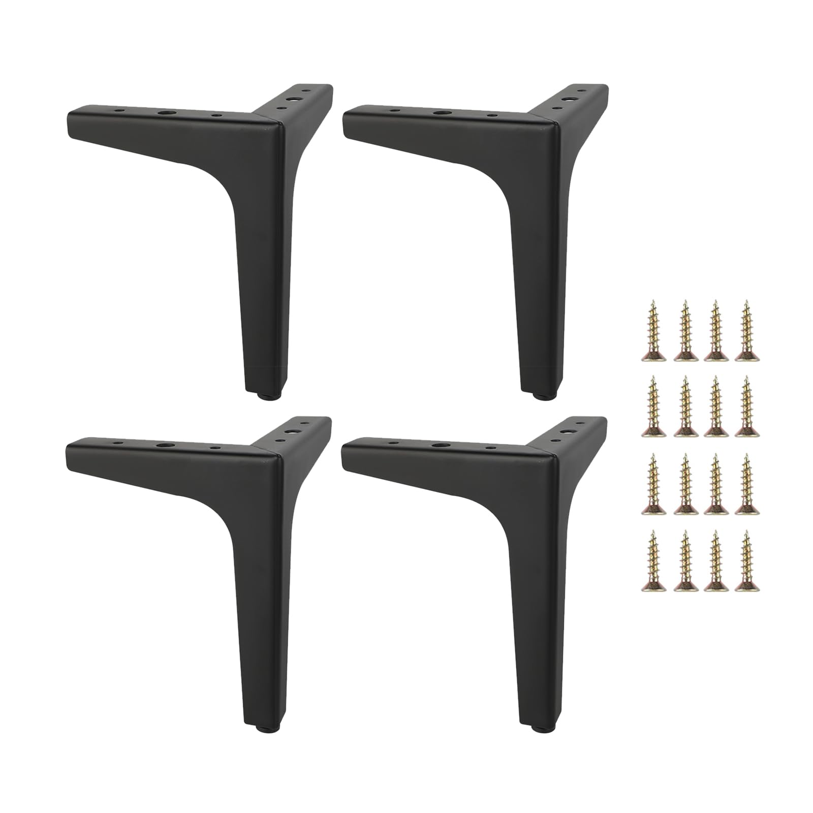 Hniuyun 4 Pcs Metal Furniture Legs, Modern Style Furniture Sofa Legs, Heavy Duty Replacement Legs for Bookshelf, Cabinet, Desk, Chair, Sofa, Nightstand (Black/15cm)
