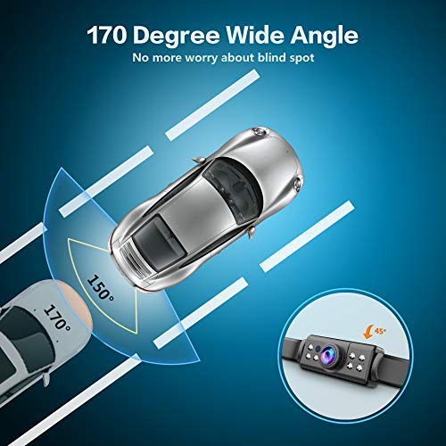 Backup Camera,2018 Upgrade Version Car Rear View Front View Reversing Camera 170° Perfect View Angle 7 IR LED Lights Night Vision IP68 Waterproof Universal Backing Camera - Optional Guideline(YES/NO)