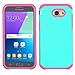 Samsung Galaxy J3 Luna Pro Case, Galaxy J3 Emerge Case, Galaxy J3 Prime Case, Galaxy Express Prime 2 Case, BornTech Dual Layer Slim Shockproof Armor Protector Phone Case Cover (Pink/Teal)