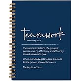 QUICQOD Teamwork Gifts for Employees,Teamwork Definition Notebook Journal,Thank You Gifts for Coworkers Employees,Team Appreciation Gifts,Teamwork Gifts,Black Hardcover Spiral Notebook 5.5x8.3(blue)