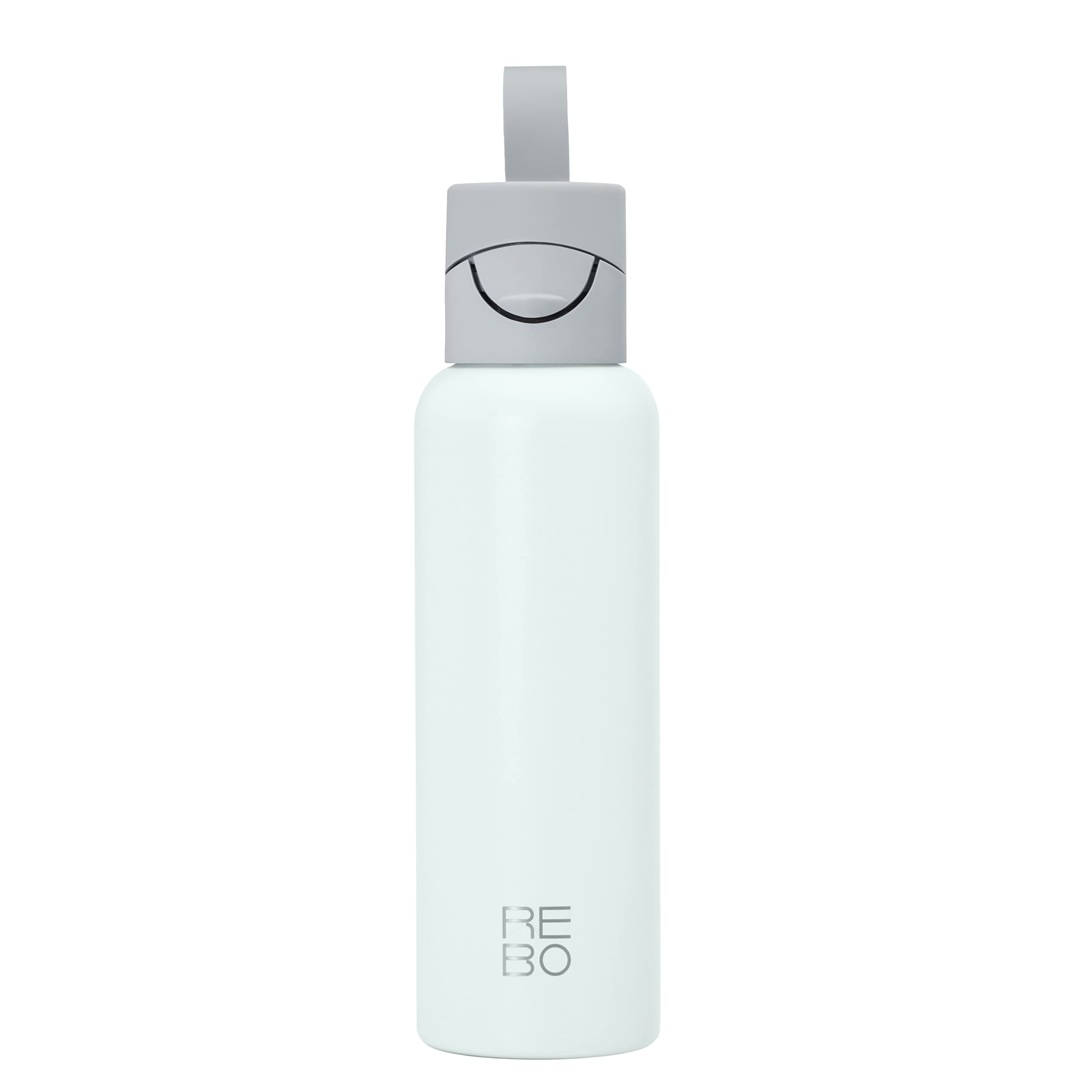 REBO Smart Water Bottle - Tracks Water Intake & Helps You Stay Hydrated - We Collect Plastic Bottles From Oceans - Stainless Steel Double Wall Vacuum Insulated Bottle 600 ml (Atoll Turquoise)