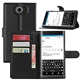 Fettion Blackberry Priv Case, Premium PU Leather Wallet Protective Cases Flip Cover with Stand Card Holder for Blackberry Priv 2015 Smartphone (Wallet - Black)