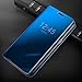 AICase Galaxy S7 Edge Case, Luxury Translucent View Window Sleep/Wake Up Function Cover Mirror Screen Flip Electroplate Plating Stand Full Body Protective Case for Samsung Galaxy S7 Edge (Blue)