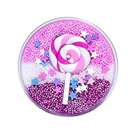 AZRtoys Slime Charms Mud - Beautiful Lollipop Candy Stars Mixing Fluffy Foam Plasticine Clay Toy Stress Relief Sludge Toys Gift for Kids Adult (A, 60ml)