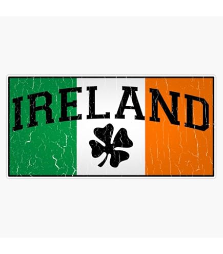 Irish Shamrock Flag Vinyl Decal - Bumper Sticker For Car, Laptop, Tumbler | 4" X 3.8"