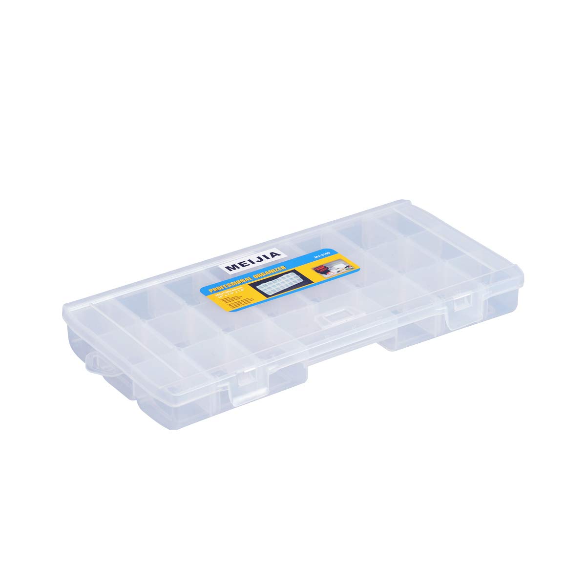 MEIJIA Outdoor Fishing Tackle Boxes, Plastic Box, Plastic Storage Organizer Box with Removable Dividers - Fishing Tackle Storage,Off-White (15)