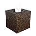 YJY Vintage Floral Tissue Holder Box Cover - Decorative Roll Facial Paper Dispenser Case for Bathroom Toilet Kitchen Office Car - Square(14 Black Gold)