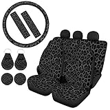 Goyentu Grey Black Leopard Print Car Seat Covers