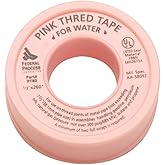 Gasoila Pink PTFE Thread Seal Tape – Professional-Grade High-Density Thread Tape for Water Lines – Leak-Proof Seal, Non-Toxic