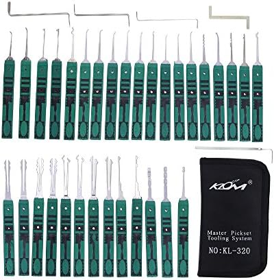 Lockmall KLOM 32 Piece Lock Pick Set, 32 Pieces Klom Lock Pick Tools Set Lock Opener Locksmith Tool (KLOM, A)