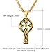 U7 Antique Celtic Cross Necklace for Men 18K Gold Plated Rope Chain Irish Knot Cross Pendant