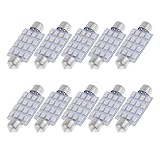 uxcell 10 Pcs 16-LED 3528 SMD 41mm Blue Festoon Light Bulb 6413 6429 internal