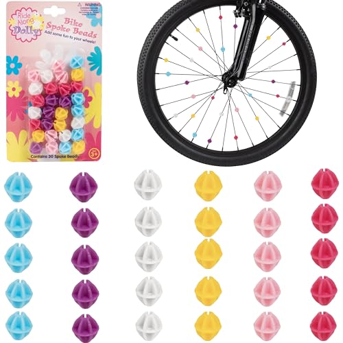 Bicycle Spoke Beads - Mulit Colored Colorful Bike Wheel Spokies (30 Pcs) -Decorations and Accessories- Style, Customize, & Bling up Your Ride-Easy Attachement-Won't Fall Off! Girls Summer Spring Gift