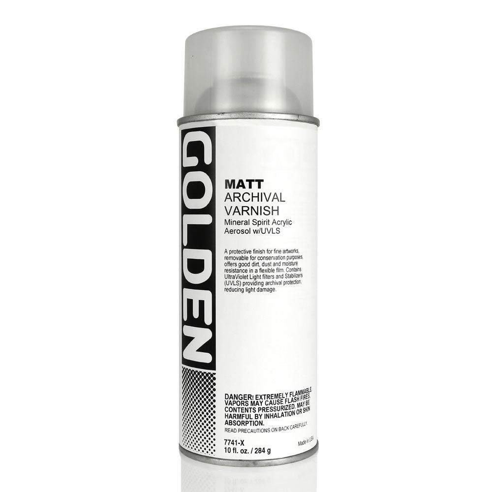 Golden Archival Varnish Spray, 10 Oz Matte - Professional, Non-Yellowing Protective Finish for Art & Crafts