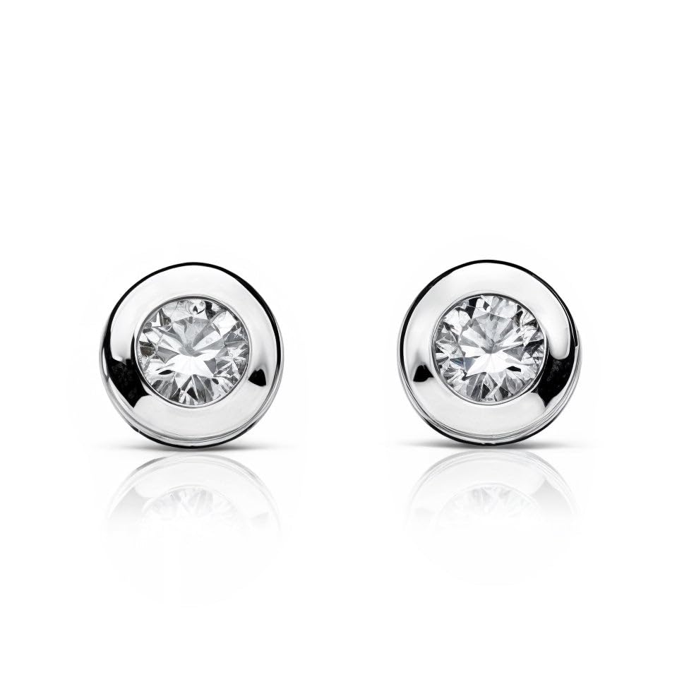 18ct White Gold round Children's Earrings