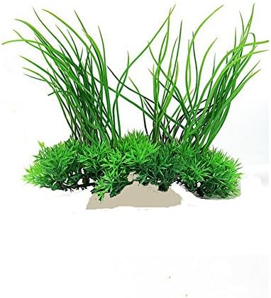ChooseU 7.87×3.93 inch Bright-Colored Aquatic Plants with Elegant Color and Perfect for Fishbow Decoration Silica Ceramics is More Stable in the Deep Water Tank Green (Vanilla shape)