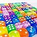 100 Pieces Translucent Colors 6-Sided Games Dice Set, 14 mm Round Corner Dice for Playing Games, Like Board Games, Dice Games, Math Games, Party Favors, Toy Gifts or Teaching Kids Math (100 Pack)