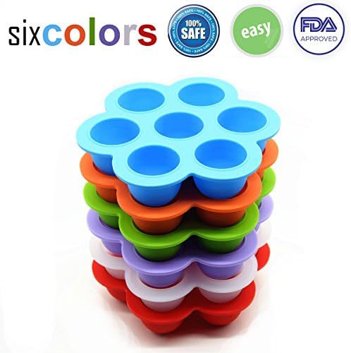 Vistery Silicone Egg Bites Molds for Instant Pot Accessories - Fits Instant Pot 5,6,8 qt Pressure Cooker, Reusable Storage Container and Freezer Tray with Lid (Blue)