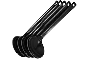 HEMOTON 5 Pcs Japanese Style 8.17" Long Handle Soup Spoon Ramen Ladle Spoon for Udon Ramen Noodle Soup Pho Hot Pot, Deep Oval