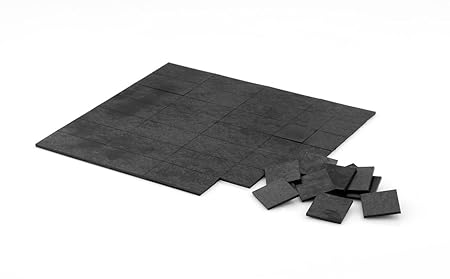 Magnet-Plättchen selbstklebend - extra haftstark - 70 Stück, 20 x 20 mm, Stärke 1,4 mm, DIN A5 Bogen, selbstklebende Magnetpl