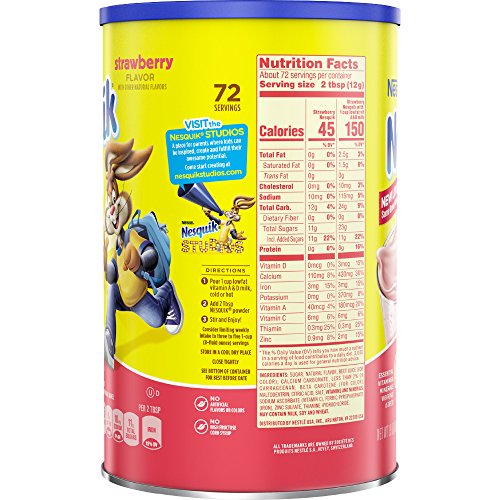 Nesquik Powdered Drink Mix Canister, Strawberry, 30.4 Ounce - Thumbnail 2