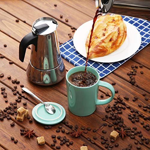 Cosumy Espressokocher Induktion geeignet - 6 Tassen - Edelstahl - Set mit Dosierlöffel und Bürste - 300 ml – Bild 6