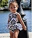 Cute Baby Girl Halter Backless Ruffled Leaf Sunflower Floral Romper Dress Outfits (12-18 M, White)