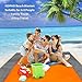 ISOPHO Beach Blanket Beach Mat Sand Free Waterproof Extra Large Lightweight Beach mat Outdoor Oversized Packable 6.9″×6.5″ for Beach Party Orange Gray 210T Polyesterthumb 1