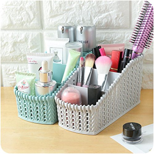 Kecar Cosmetic Storage Basket - Desktop Office Storage Organizer Storage Rack - Creative Three-Layer Makeup Desk Office Supply Organizer (Dark Grey)
