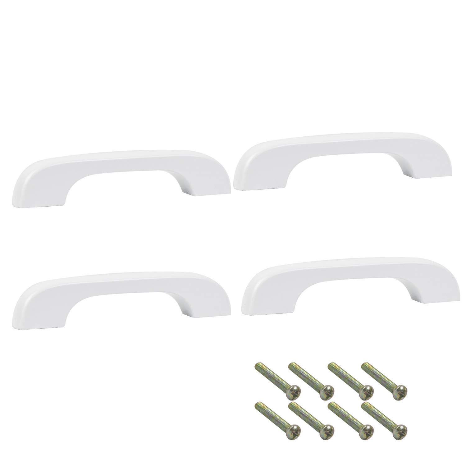 Mysummer 5PCS Wooden Handles Solid Handle for Drawers Clear Coated Smoothly Hole Distance 3.78 inch for Furniture Wardrobe Cupboard Closet Drawer Handle Pull (White)