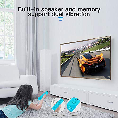 Maliralt Wii Remote Controller, LP03 Wireless Wii Game Remote Control with Free Silicone Case and Wrist Strap for Nintendo Wii and Wii U - Cyan (Third-Party Product)