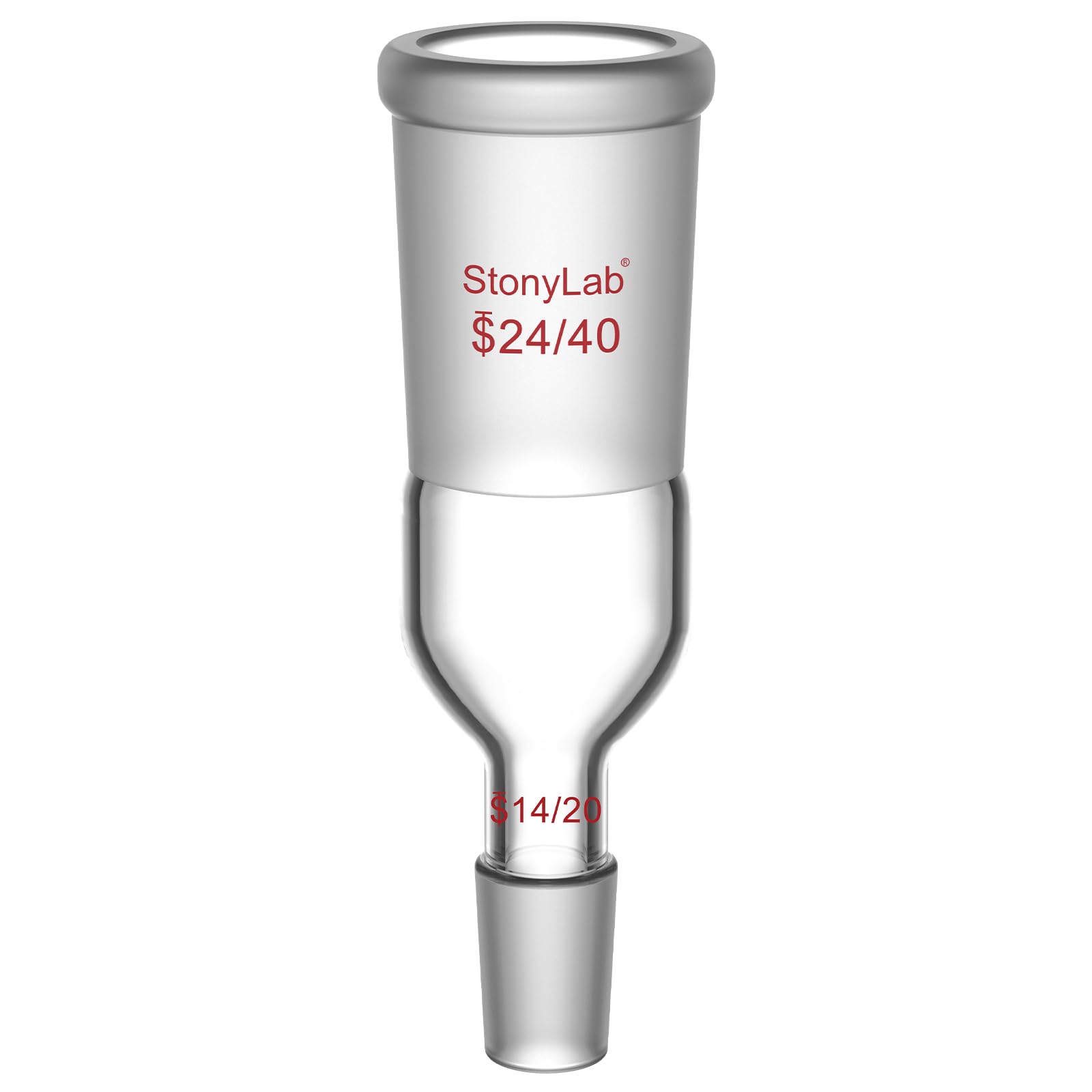 StonyLab Enlarging Adapter Connecting Adapter From 24/40 to 14/20 Glass Joint Lab Glassware Supply