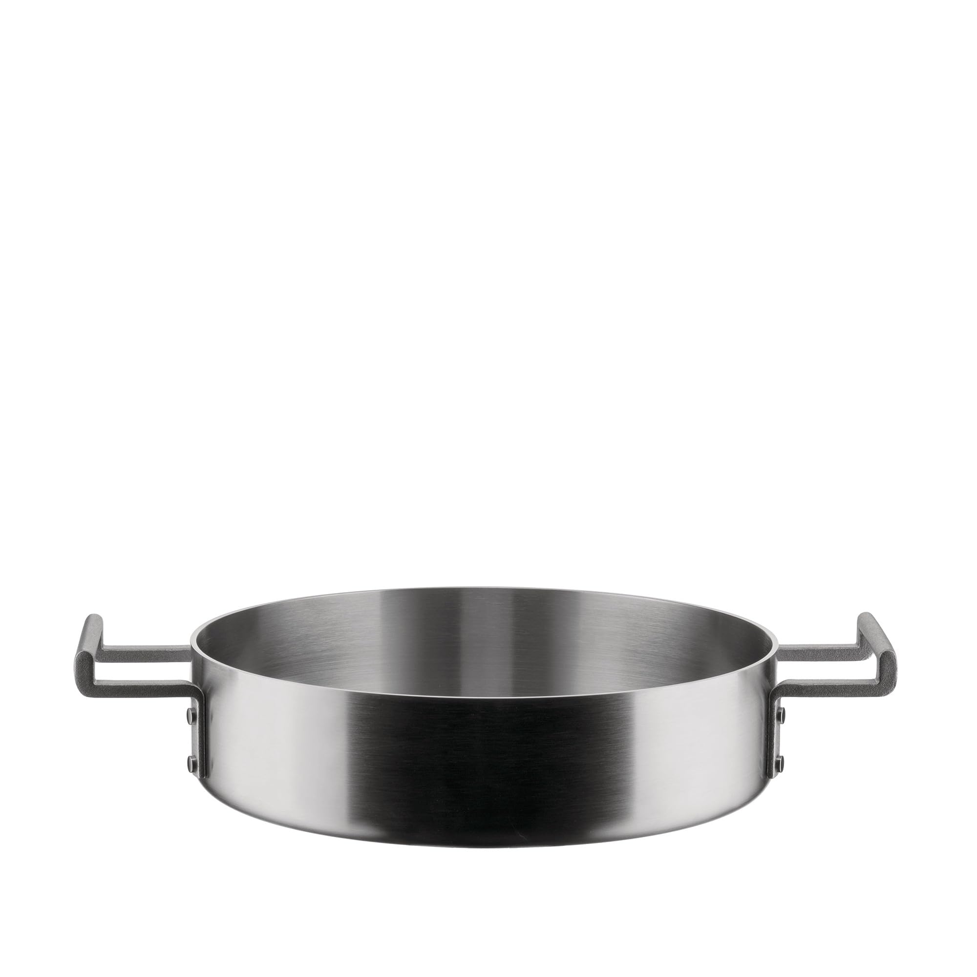 Alessi Convivio DC102/24 - Low Design Casserole with Two Handles in Multiply, Suitable for Induction, Stainless Steel and PVD with Magnetic Steel Bottom, 24 cm, Mat