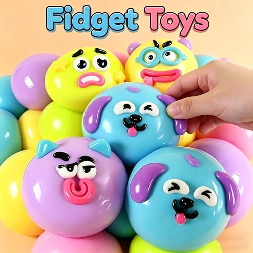 Last Page®13CM Smushers Squishy - Curiosities Smushers Dog Face Swap Squishy Soft Moldable Cute Slow Rise Relaxing Sensory Fidget Relief Anxiety Stress Fun with Interchangeable Faces