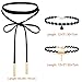 Paxcoo CN-03 Black Velvet Choker Necklaces with Storage Bag for Women Girls Pack of 3