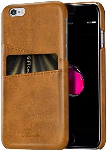 Rssviss iPhone 6s Wallet Case, 6s Card Slot Phone Leather Case by, Slim Leather Back Case with Card Holder for iPhone 6/6S - Orange,4.7 inch
