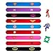 AMASKY Superhero Slap Bracelet, Slap Bracelet for Kids Boys & Girls Birthday Party Supplies Favors, Three Additional Superhero Brooch. (12 in Pack)