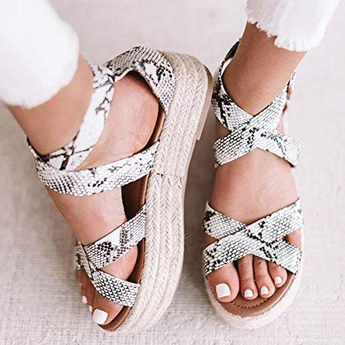 image for XMWEALTHY Women's Platform Wedges Heel Sandals Summer Strappy Open Toe