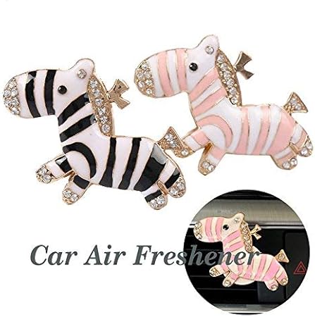 Amazon かわいいゼブラ 消臭スプレー 車の香水 エアベントクリップ 装飾 かわいいベスト 家の装飾 車の装飾 複数の機会 車用芳香剤 車 バイク