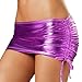 TIAOBU Womens Shiny Metallic Pleated Clubwear Party Mini Skirt with Inside Panty Purple,OS