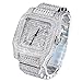 Men's XL Hip Hop Luxury Bust Down Watch Heavy Bezel Case Simulated Diamond WM 7967 S