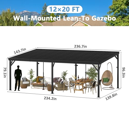 Yardenaler PG0201-62 12x20 Hardtop Gazebo Review: Wall-Mounted Outdoor Shelter image 18