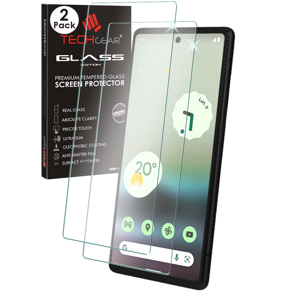 TECHGEAR 2 Pack GLASS Edition Compatible with Google Pixel 7, Tempered Glass Screen Protector Covers [2.5D Round Edge] [9H Hardness] [Crystal Clarity] [Scratch-Resistant] [No-Bubble]