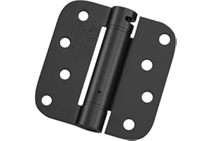 Haidms 3Pack Black 4 Inch Self Closing Spring Door Hinge 5/8" Radius Corners Residential & Heavy-Duty Door Hardware Black Adjustable Door Hinges