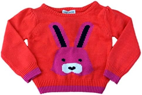 Toughskins Infant Girls Orange Bunny Rabbit Pullover Sweater 18 Months
