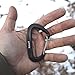 RALLT Wire Gate Carabiners - 12kN (2697lb) Snag-free Heavy Duty Carabiner Clip for Hiking, Hammock & Backpacking - Made with Lightweight, No Rust Aluminum Material- Camping Accessories (Black, 2 Pack)