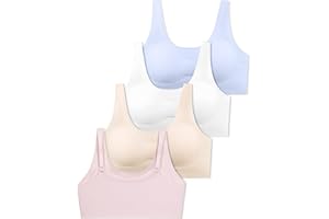 SALIA GIRL Training Bras for Girls 10-16 with Adjustable Straps, Tween Sports Seamless Bras with Breathable Removeable Pads