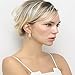 Mytys Vintage Turquoise Silver Earrings Big Oval Stone 2 Tone Cable Stud Earrings For Women (Gold)